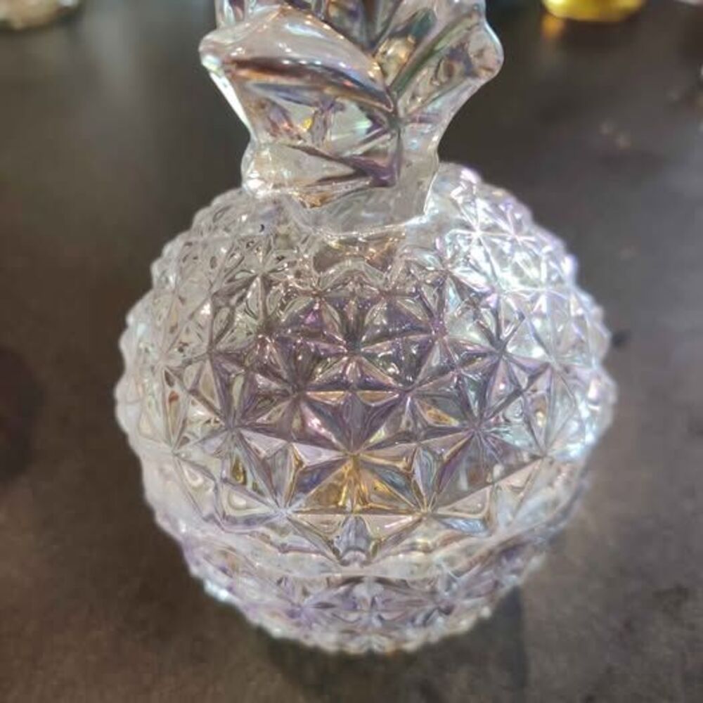 Pineapple Carnival glass candy trinket dish